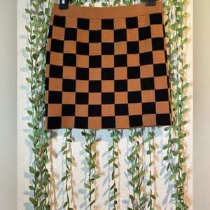 Forever21 Checkered Black and Brown Skirt
